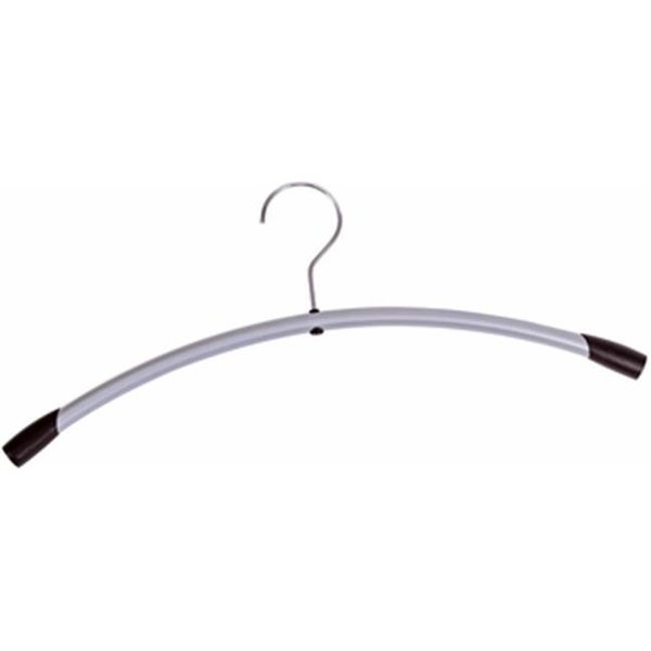 Alba Alba PMCINMET Modern Set of 6 Silver Grey Metal and Black Coat Hangers; Ideally Curved For The Care Of Your Clothes PMCINMET